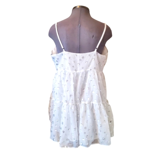 FLIRTY ☆ WHITE ORGANZA POLKA-DOT BABYDOLL DRESS ☆ 2x ☆ NWT - Picture 7 of 10